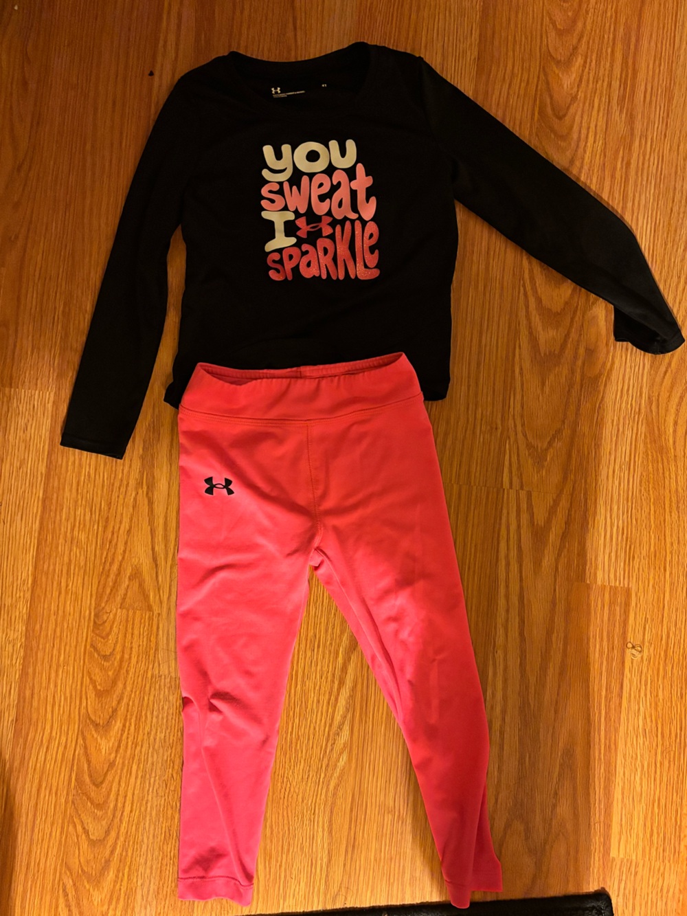Under Armour Girls Coral Pink Athletic Leggings